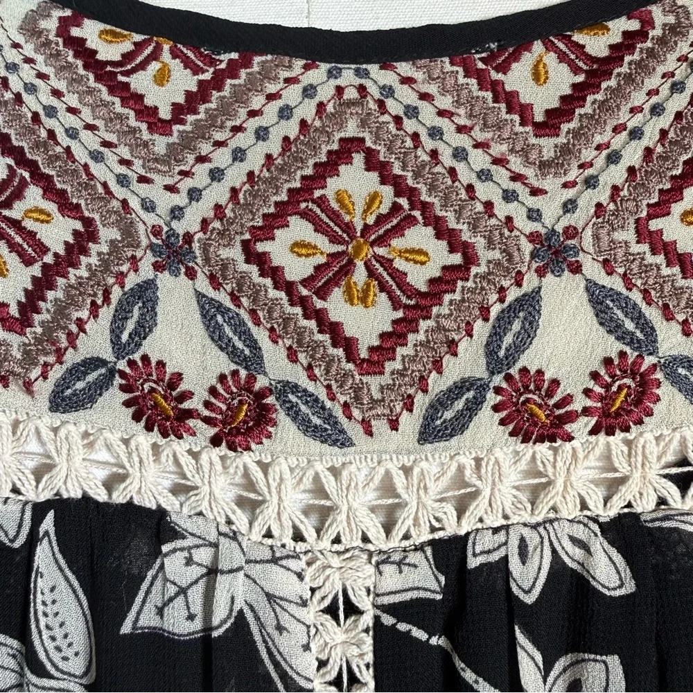 Anthropologie Floreat Grasslands Embroidered Lace Floral Midi Dress - Picture 8 of 16